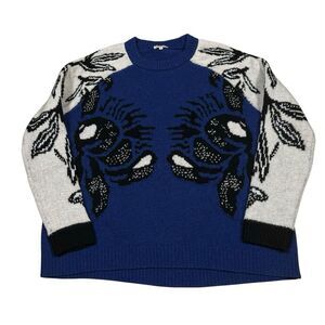 P.A.R.O.S.H. Women's Blue/Cream Floral Sweater Sz M